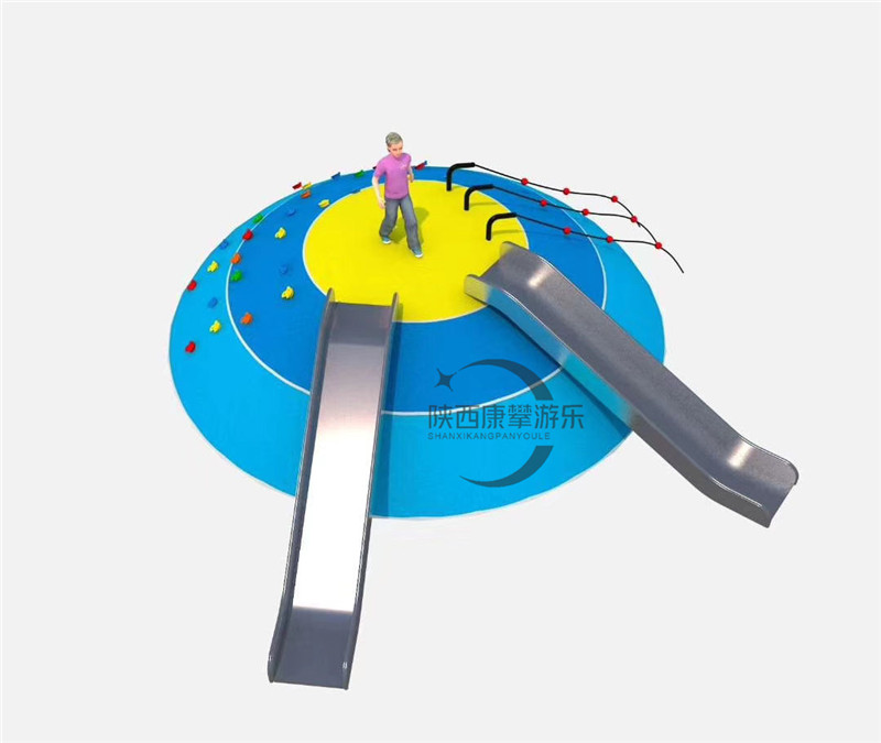 戶外公園沙坑微地形不銹鋼滑梯效果圖